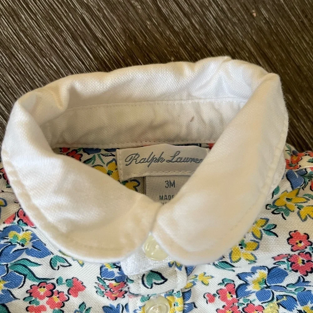 Ralph Lauren Floral Baby Dress with White Collar